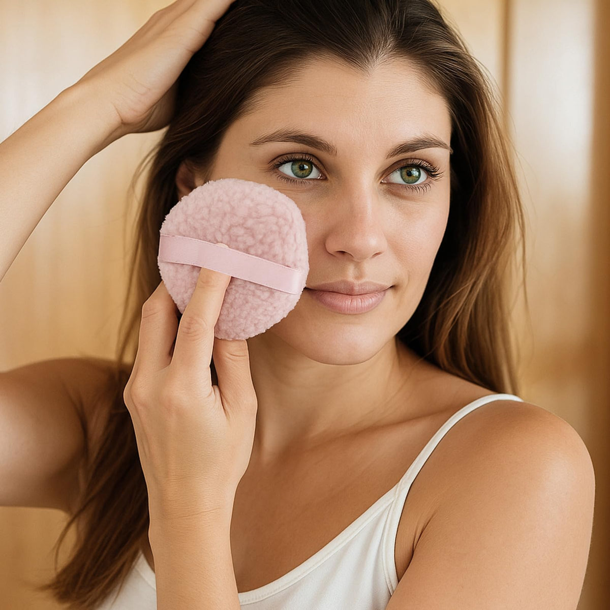 YONEEKSS Large Puff for Body Powder，Oversized Dust Puffs and Container for Women, 6in x 3in Extra Soft Pink Powder Dusting Puffs