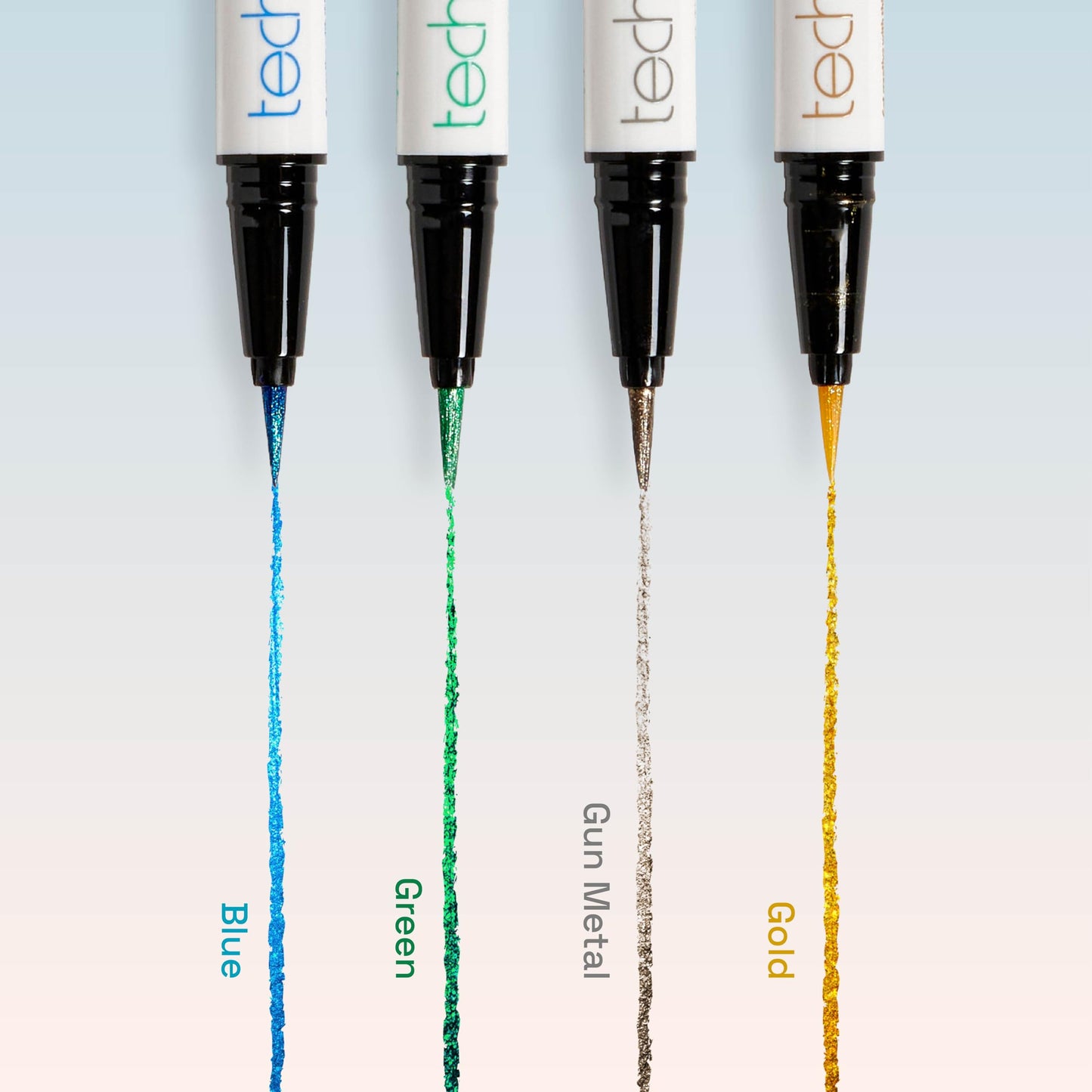 Technic Euphoria Metallic Liquid Liner - Highly Pigmented - Long Lasting - Brush like Tip for Ultimate Precision 0.8ml (4Pc Bundle)