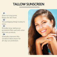 Lumiter Beef Tallow Sunscreen SPF 30, Organic Sunscreen Water Resistant, Beef Tallow Skincare Sun Cream, Zinc Oxide, 85g