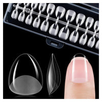 gelike ec Gelike ec XXS Almond Full Cover Soft Nail Tips - 240Pcs Acrylic False Nails - 18 Sizes Long Lasting Nail Tip for Gel Extension DIY Practice Art Design Home Press on Nails Salon Manicure Supplies