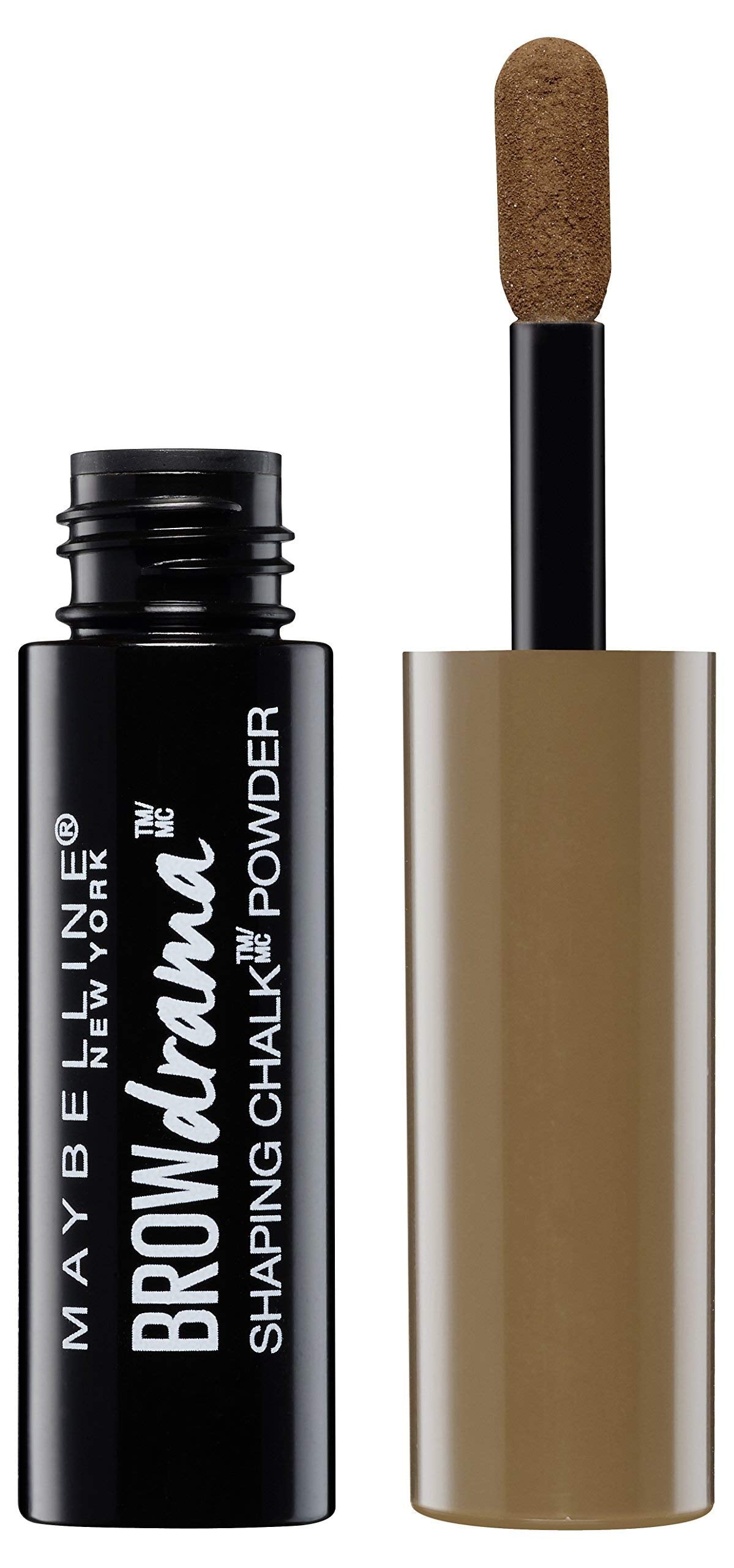 Maybelline Brow Drama Shaping Chalk Powder No. 120 Medium Brown Velvety Eyebrow Powder for Natural Distinctive Eyebrows with Soft Contours