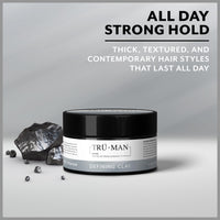 Tru Man TRU•MAN Defining Clay: All-Day Strong Hold Improves Texture & Thickness, All Hairstyle Types, 80g, 2.82 Oz