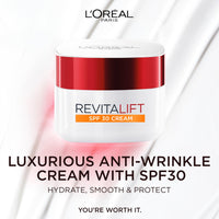 L'Oreal Paris L’Oréal Paris Revitalift Hydrating SPF 30 Day Cream, Powerful Formula to Smooth appearance of Wrinkles, Firm & Moisturize Skin, Infused with Pro-Retinol & Elasti-Peptides, SPF30 Sun Protection, 50ml