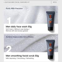 ISBEAUSOLS 5PCS Mens Skincare Gift Set - Moisturizing Skin Care Sets & Kits - Face Wash Men, Facial Scrub, Facial Moisturizer, Eye Cream, Face Cream - Skincare Set for Men - Mens Moisturiser Face - Facial Kit