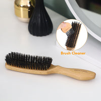 BESTOOL Hair Brush, Boar Bristle Hair Brush for Women Men Children Smoothing & Styling, Natural Boar Bristle Brush for Thin, Fine Hair, Improve Hair Texture (Natural)