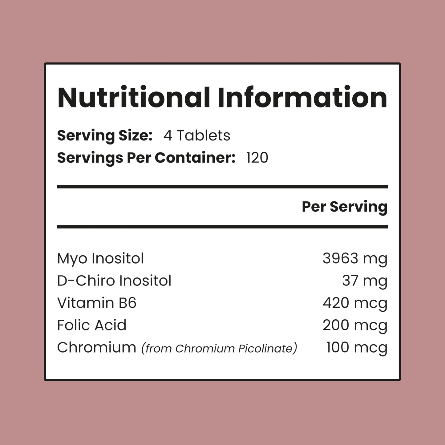 VitaBright Myo-Inositol D-Chiro-Inositol Tablets | 4000mg A Day | 120 Chewable Tablets | Contribute to Hormone Balance for Women | D Chiro & Myoinositol (Vitamin B8) with Chromium, B6 & Folic Acid