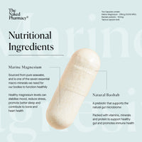 The Naked Pharmacy | Marine Magnesium | Sleep & Nerve/Muscle | Natural Supplements with Prebiotic Baobab | High Strength | No Additives | Vegan | 60 Capsules
