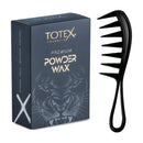 Totex Premium Hair Styling Powder Wax 20gr | Volumising Thickening Magic Dust | Ultra Strong Matte Look & Styling Wide Tooth Shark Comb Anti-Static Handle Curly Hair Comb, Afro Hair Comb