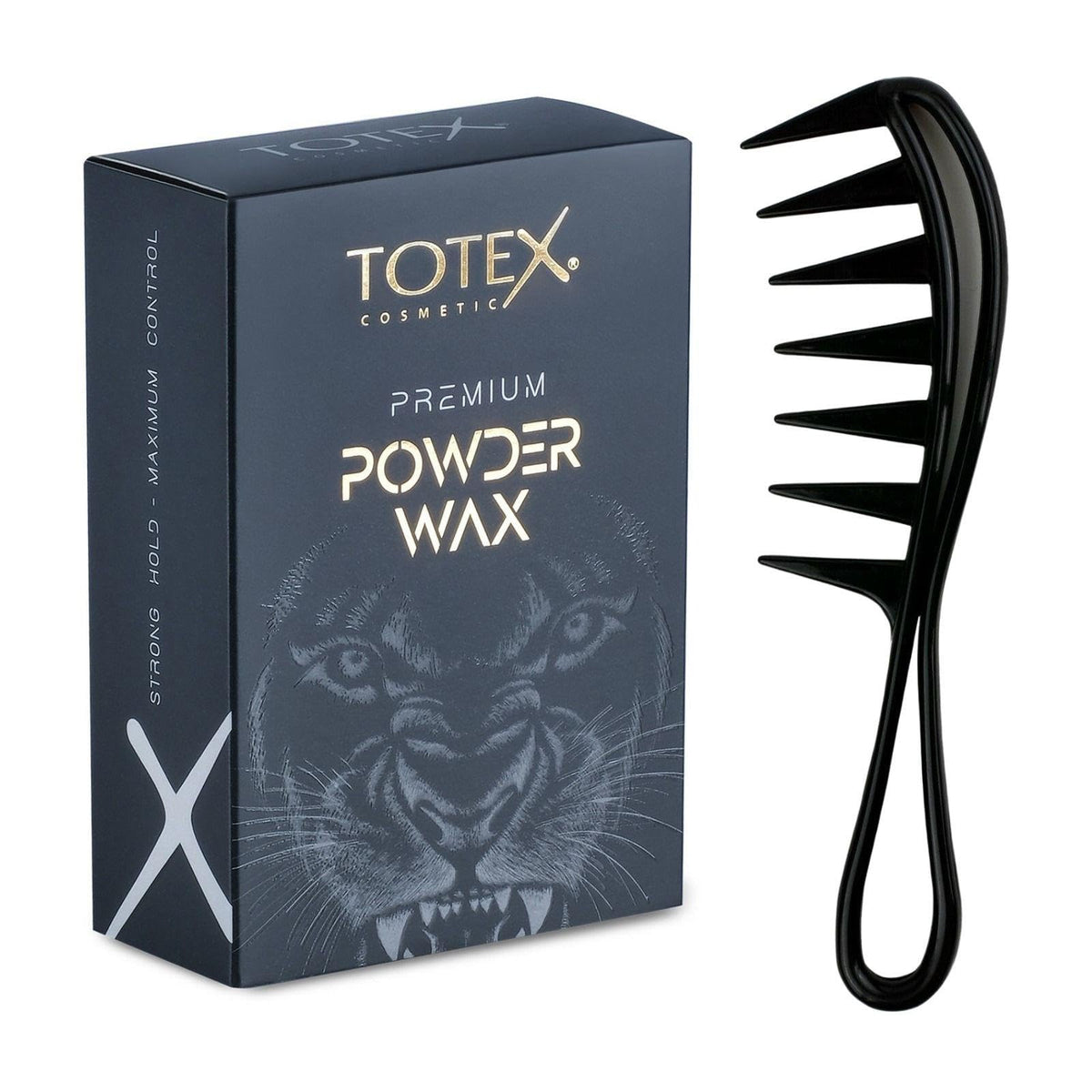 Totex Premium Hair Styling Powder Wax 20gr | Volumising Thickening Magic Dust | Ultra Strong Matte Look & Styling Wide Tooth Shark Comb Anti-Static Handle Curly Hair Comb, Afro Hair Comb