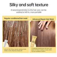 QEUTKEZS Advanced Keratin Hair Mask - Professional Repair Treatment for Hot Dyeing Damaged Hair, Instantly Smooths Frizz, 2.47 Oz