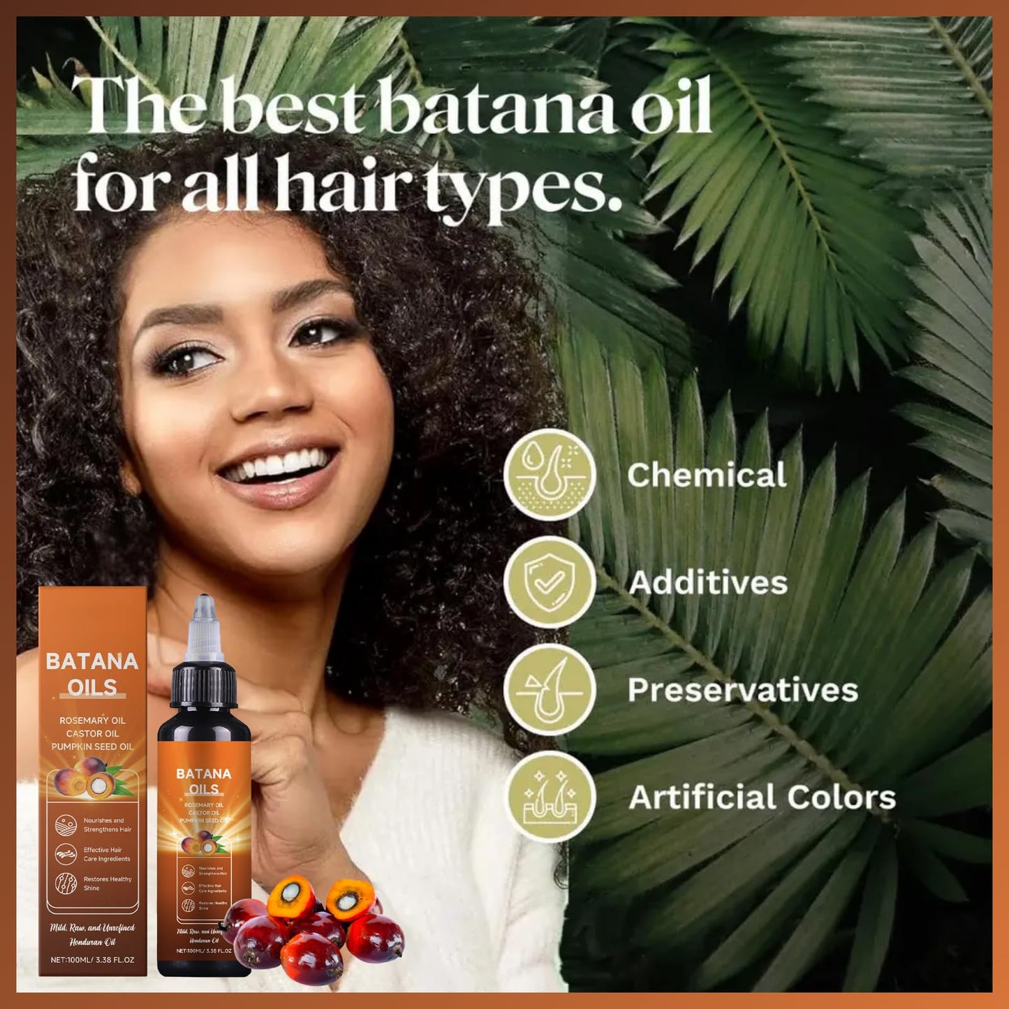 HERBENJOY Batana Oil For Hair Growth,Moisturizes Scalp & Hair Oil,Nourishing & Volumizing Hair GrowthOil,Pumpkin SeedOil For Hair Strengthening And Scalp Care,4-In-1 ScalpOil Veganic Wild HairGrowthOil