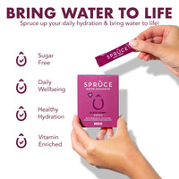 Spruce Sugar-Free, Low Calorie Water Enhancer With Ginkgo Biloba – Antioxidant – Supports Cognition, Focus & Memory, Hydration Powder With Vitamins & Minerals - Black Cherry, 12 Sachets