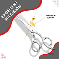 Nixcer Hair Cutting Scissors -Sharp Razor Edge Blade Hair Shears Series - 6.5" with Fine Adjustment – Stainless Steel Hair Scissors Professional for Men, Women & Babies (Silver)