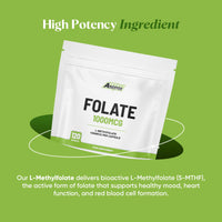 Freak Athletics Folate 1000mcg (L-Methylfolate) 120 Capsules, 5-MTHF Active Form of Folic Acid/Vitamin B9, UK Made