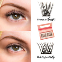 Quickie by LLBA DIY Lash Extensions | Handmade Cluster Individual Lashes | C/D Curl | 8-16mm Mixed Lengths | Easy Home Eyelash Extensions Application (Everyday Classic 003, D 8mm-14mm)