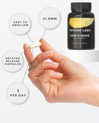 Lions Mane Supplement High Strength - 1500mg per Serving - Brain Fog/Cognitive Supplements by Futuro Labs - Lion’s Mane Mushroom Capsules (Vegan) - 120 Day Supply