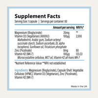 VITAVERUS Vitamin D3 4000 IU Supplement, with K2, Zinc & Magnesium, Made in UK, 60 Capsules