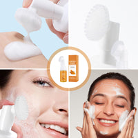 Guegine 2 PCS Turmeric Face Wash with Brush,Brightening Turmeric Facial Cleanser,Gentle Cleanser,Acid Moisturising，Natural Ingredients,Suitable for All Skin Types