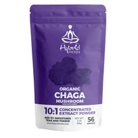 Hybrid Herbs HYBRID HERBS – Organic Wild Chaga Mushroom Powder 10X Strength - Supplement for Energy, Skin & Brain Support Rich in Antioxidants & Beta Glucans | HIGH Potency 10:1 Extract - 56 Serving (56g)