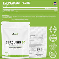 Freak Athletics Curcumin 95 + Bioperine® 60 Turmeric Curcumin Capsules High Strength with Black Pepper - Curcumin 95% & Black Pepper - Turmeric Curcumin UK Made…