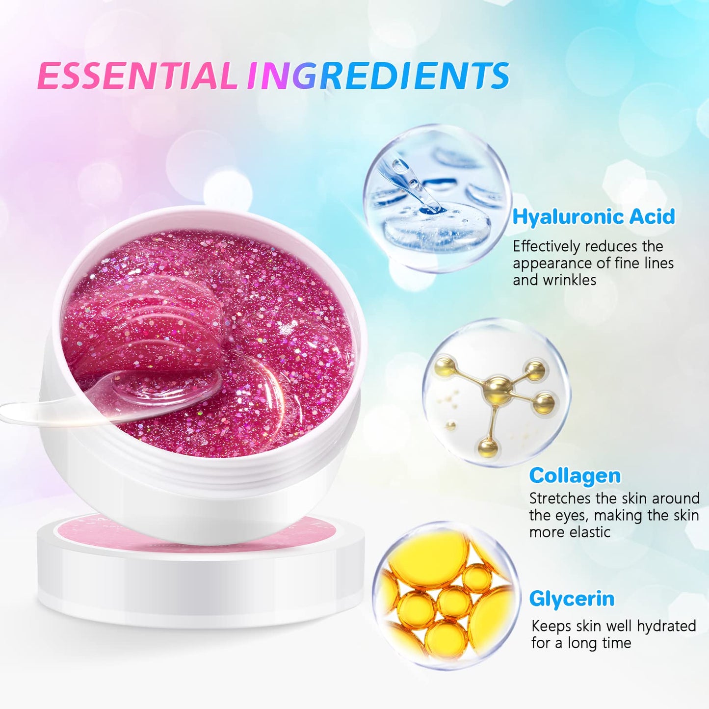 Mererke_Pretty Under Eye Patches - 30 Pairs Collagen Under Eye Mask, Under Eye Patches For Dark Circles and Puffiness, Eye Patches For Puffy Eyes, Revitalize and Moisturize