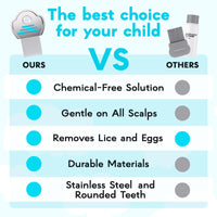 Adamson Lice Comb - Stainless Steel Lice Comb for Kids - Effective Nit Comb - Lice Combs for Thick Hair - Durable and Easy to Clean