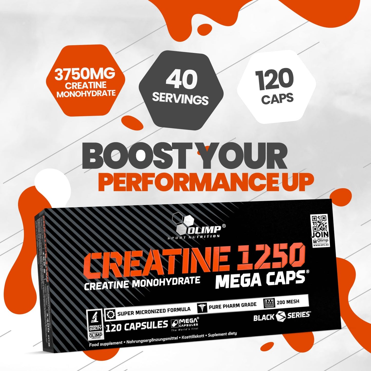 OLIMP SPORT NUTRITION Olimp Labs Creatine 1250 Mega Capsules, 120 Capsules