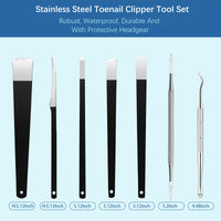 HEYMKGO 9 in 1 Professional Toenail Clippers for Thick or Ingrown Nails, Heavy Duty Podiatry Tools for Men and Women