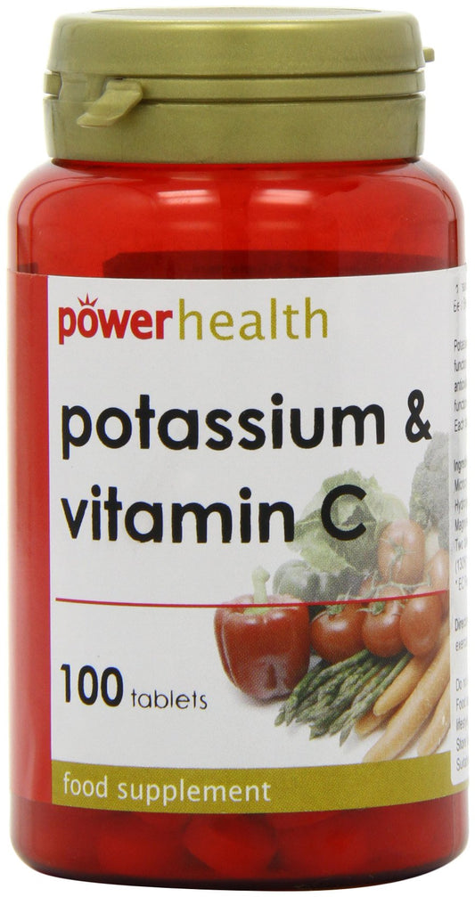 POWER HEALTH Power Health 200mg Potassium Plus 50mg Vitamin C Tablets - Pack of 100 Tablets