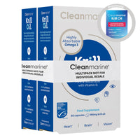 Cleanmarine Krill Oil - Packed with EPA & DHA - Omega 3 with Added Astaxanthin and Choline - Vitamin D - Heart, Eye & Brain Health - Joint & Immune Support - 120 Capsules - Softgels