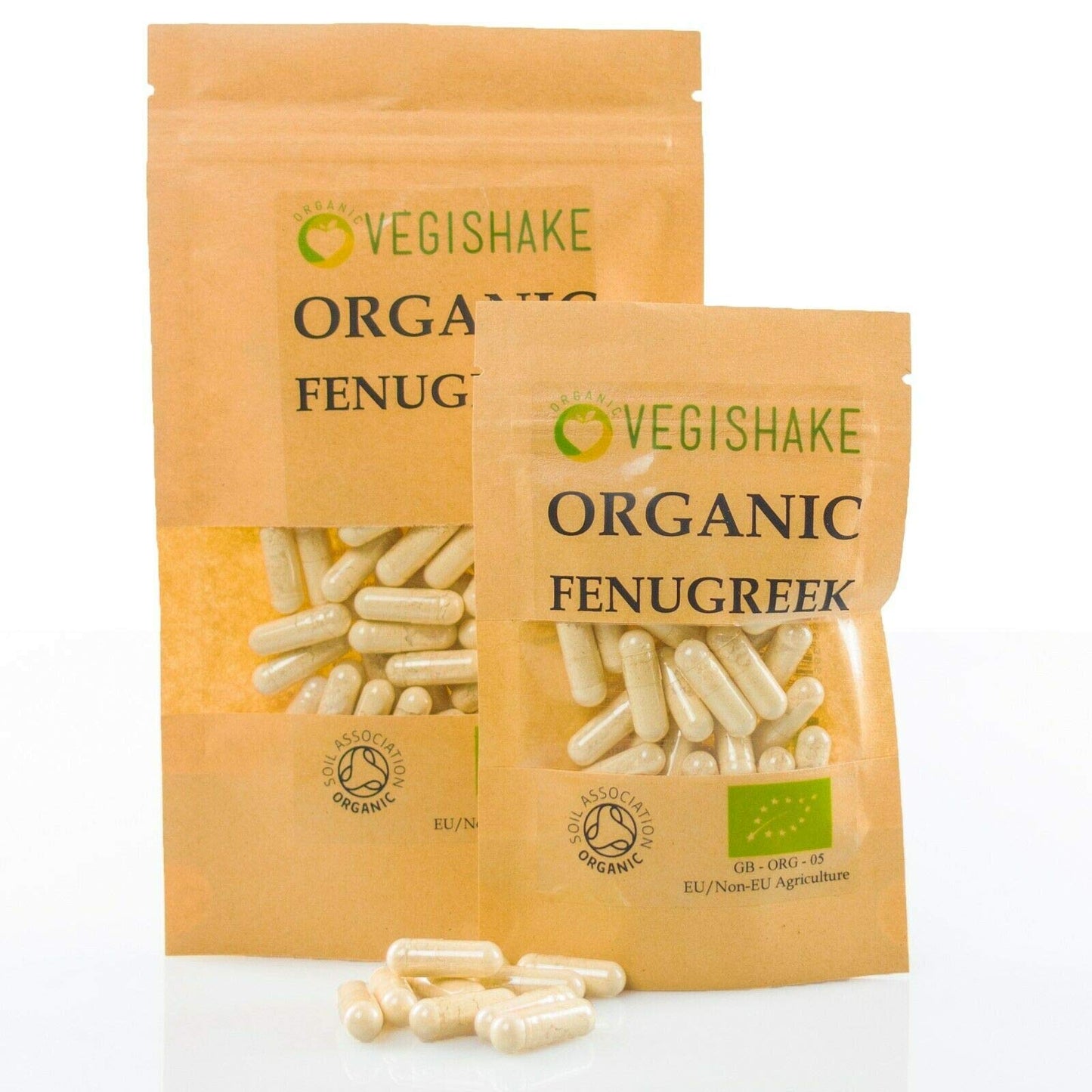 vegishake Organic Fenugreek HPMC Capsule 1140mg Supplements Personal Nutrition Inflammation Weight Appetite Suppressants Gastritis Detox & Cleanse Vegan Halal Kosher (60 Capsules)