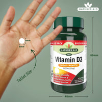 Natures Aid Vitamin D3 1000iu – High Strength Supplement for Bone, Muscle & Immune Support – Vegan, Non-GMO, Gluten-Free – Essential Nutrient – 180 Tablets