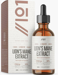 ALPHA01 Lions Mane Drops - High Strength 50% Polysaccharides Lions Mane Extract Supplement (Not Capsules) - 60ml (1 Month Supply) - Vegan & Vegetarian Friendly – by Alpha01