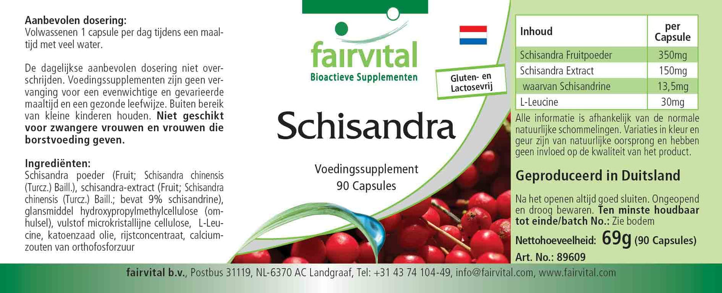 fairvital Fairvital | Schisandra - BULK PACK for 3 months - VEGAN - 90 capsules - Wu Wei Zi