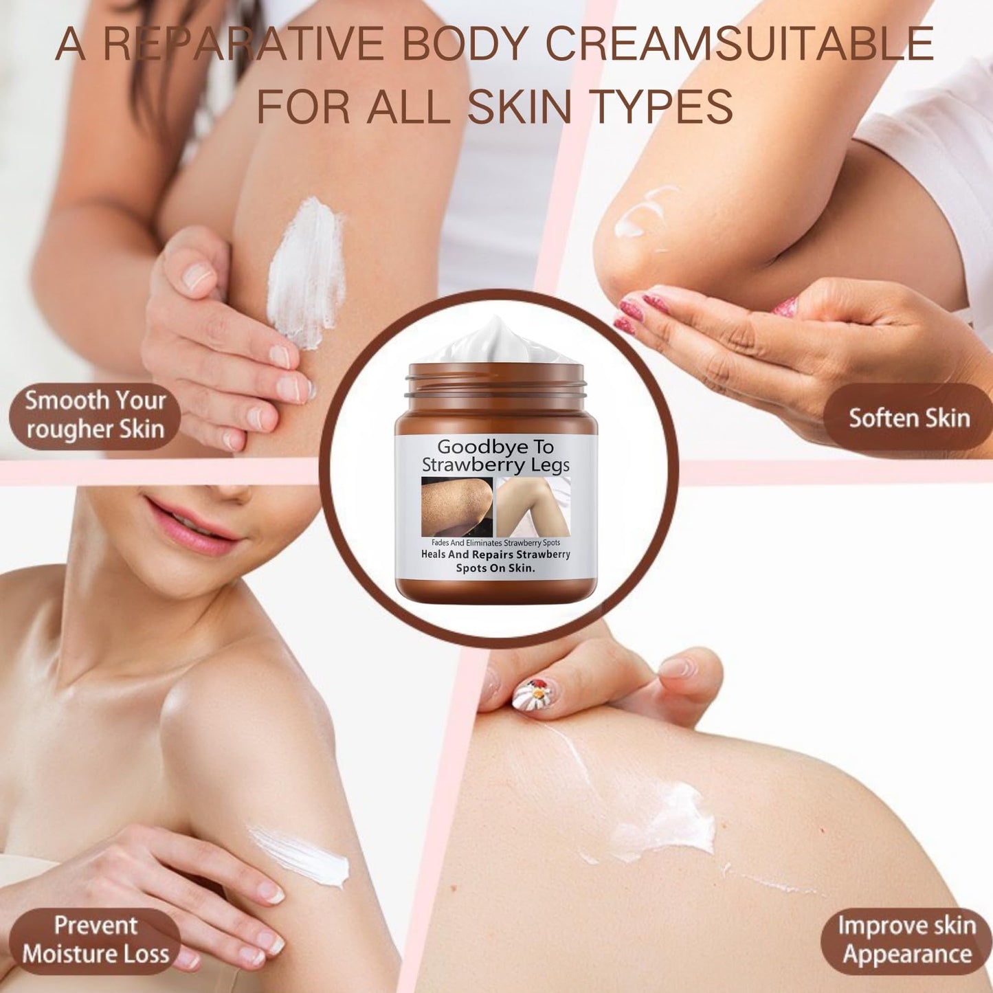 jinyue S-trawberry S-kin Treatment,Strawberry Legs Treatment,Keratosis Pilaris Cream，Keratinization & Exfoliating Body Cream for Bumpy Skin, Chicken Skin & Strawberry Spots Repair120g