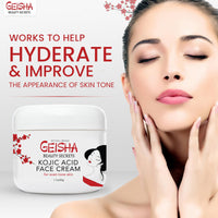 Geisha, Kojic Acid Cream | 1.7 fl oz / 50 ml | Skin Brightening Cream, Freckle Removal for Face, Knees, Body, Armpits, Neck, Underarm, Intimate Parts