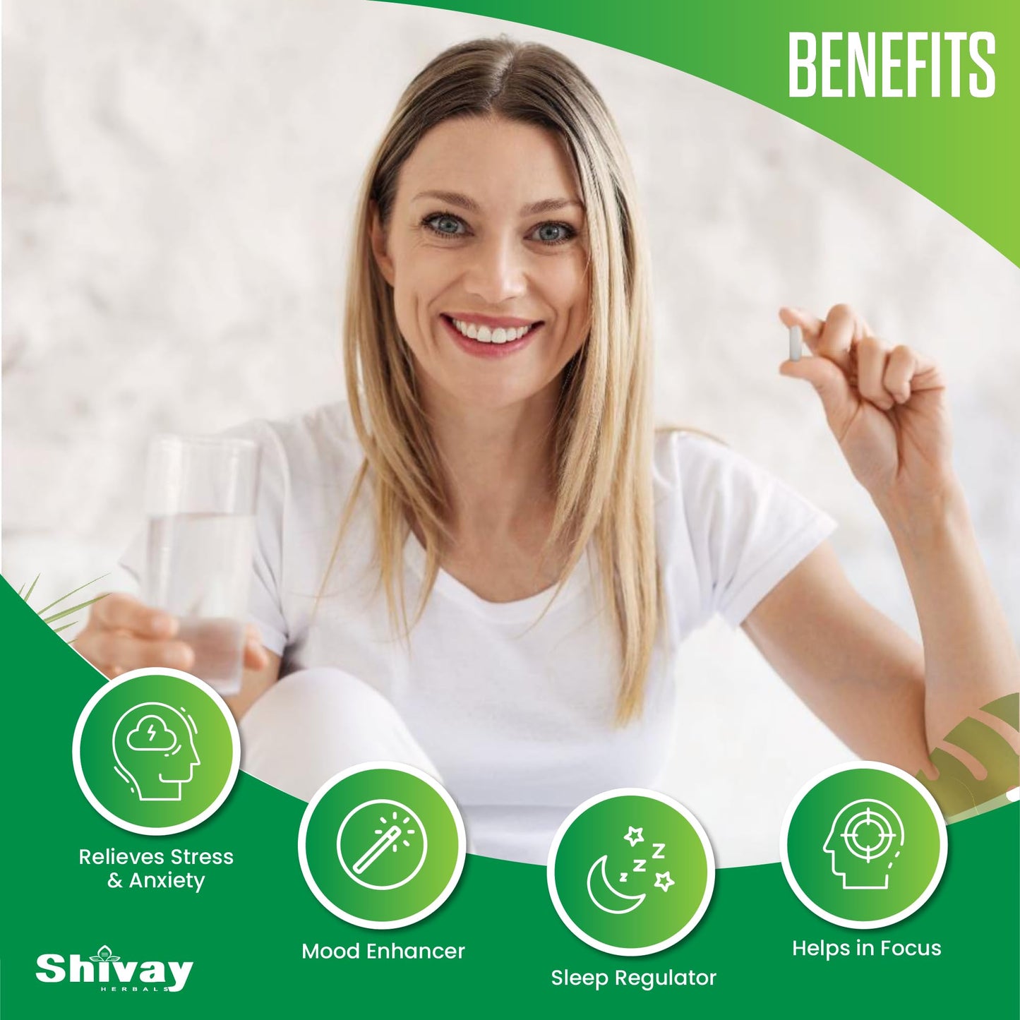 Ashwagandha 1000mg per Serving | 90 Capsules | 45 Day Supply | Vegan Capsules | Pure High Strength Ashwagandha Root Extract Supplement by Shivay Herbals