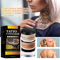 Mubuni 2 Color Tatto Cover Up Makeup,Waterproof Tatto Cover Up Cream,Full Coverage Body Makeup Set,Body Ma/keup Concealer Set,Tat/to Conce/aler Full Coverage,Two Color Sweatproof Cover Up Concea/ler S/et