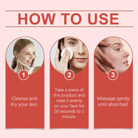 Ruojiar 70 Pads Red SUCC/inic Acid Panthe/NOL Face Exfoliator Pads,Exfoliating Toner Pa/ds for Acne Prone Skin,Zero Pore Pa/ds,for Exfoliation and Minimizing Po/res,Deep Clean Pores,Face Scrub Exfoliator