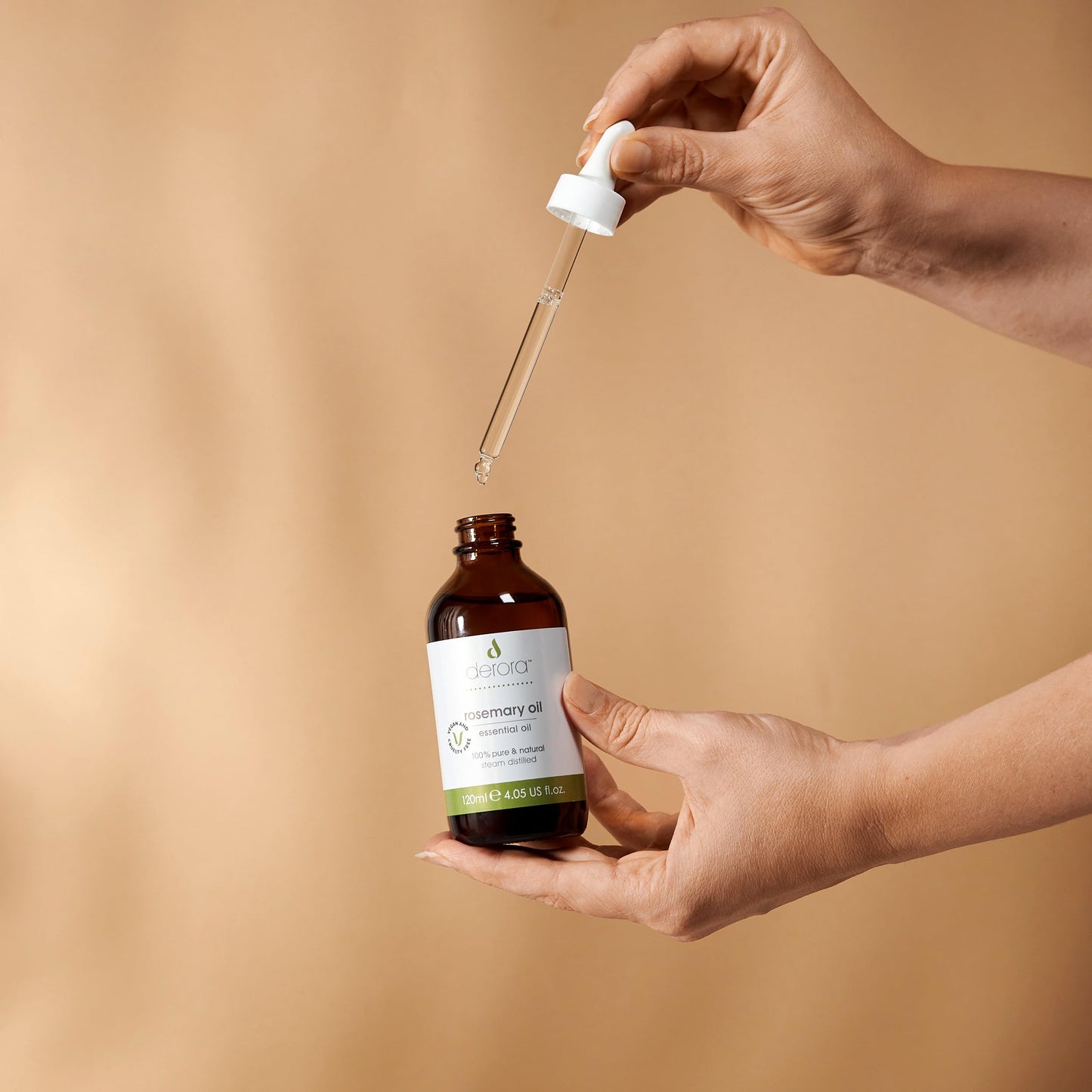 Derora Rosemary Oil for Hair & Skin | Essential Oil | 100% Pure, Undiluted | Rosemary Oil for Hair, Damaged Hair, Hair Loss, Dry Skin, Face, Scalp (120ml)