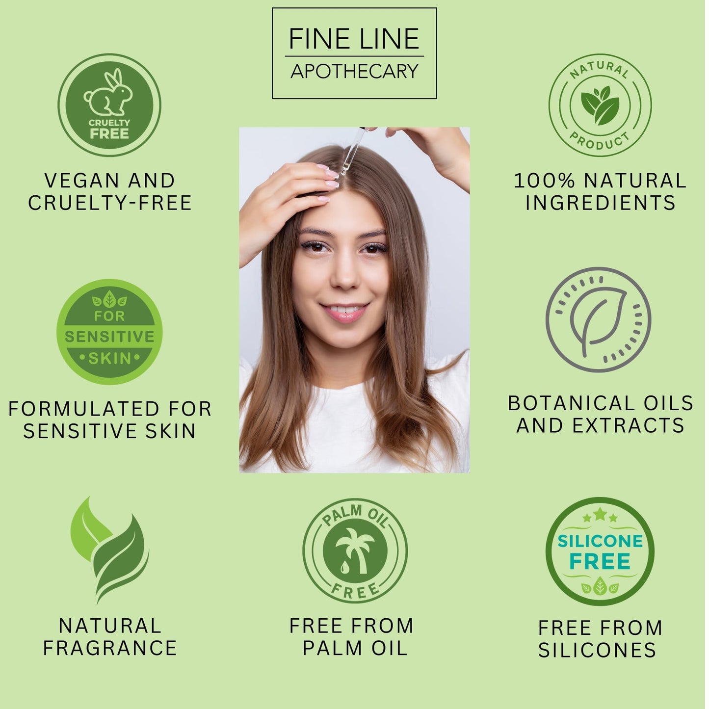 Fine Line Apothecary - Hair Growth Oil - 100% Natural - Castor, Argan, Moringa, Coconut, Rosemary, Eucalyptus. Pure Oils to Promote Hair Growth. Repairs, Nourishes Dry Damaged Hair. 100ml