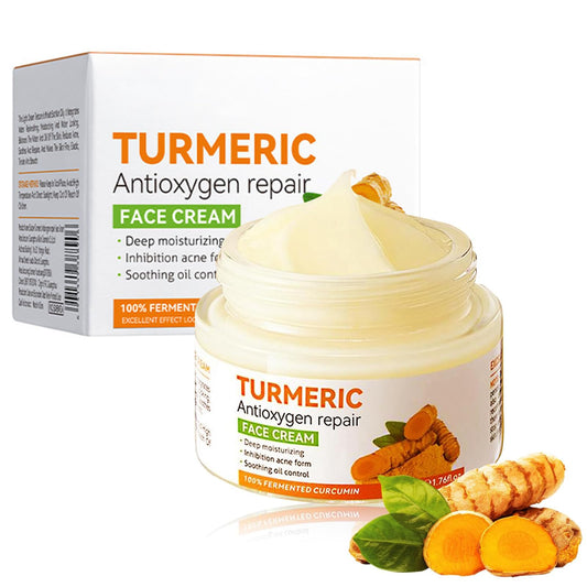 Bisienya Turmeric Face Cream,Hydrating Face Cream,Moisturize and Fade Fine Lines, Improve Skin Texture, Elasticity and Firmness, and Reduce Dull Skin Tones(50g)