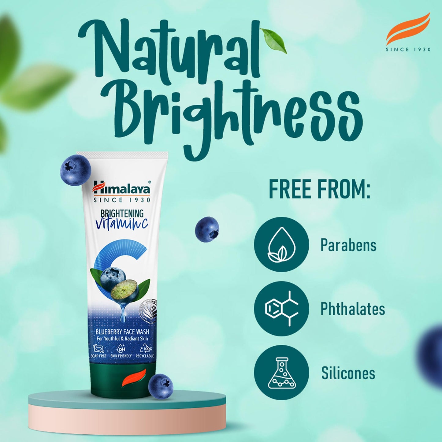 Himalaya Brightening Vitamin C Blueberry Face Wash | Brightening Face Cleanser | Remove Dull Skin | 100ml