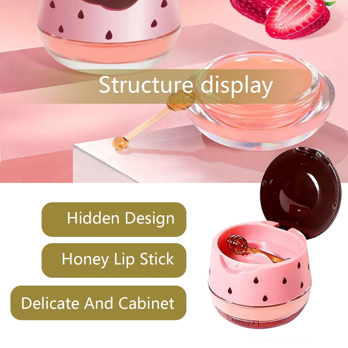 XdealCozyxc 3PCS Honey Balm Uk Lip, Bee Honeybalm for 24h Moisture & Wrinkle Repair