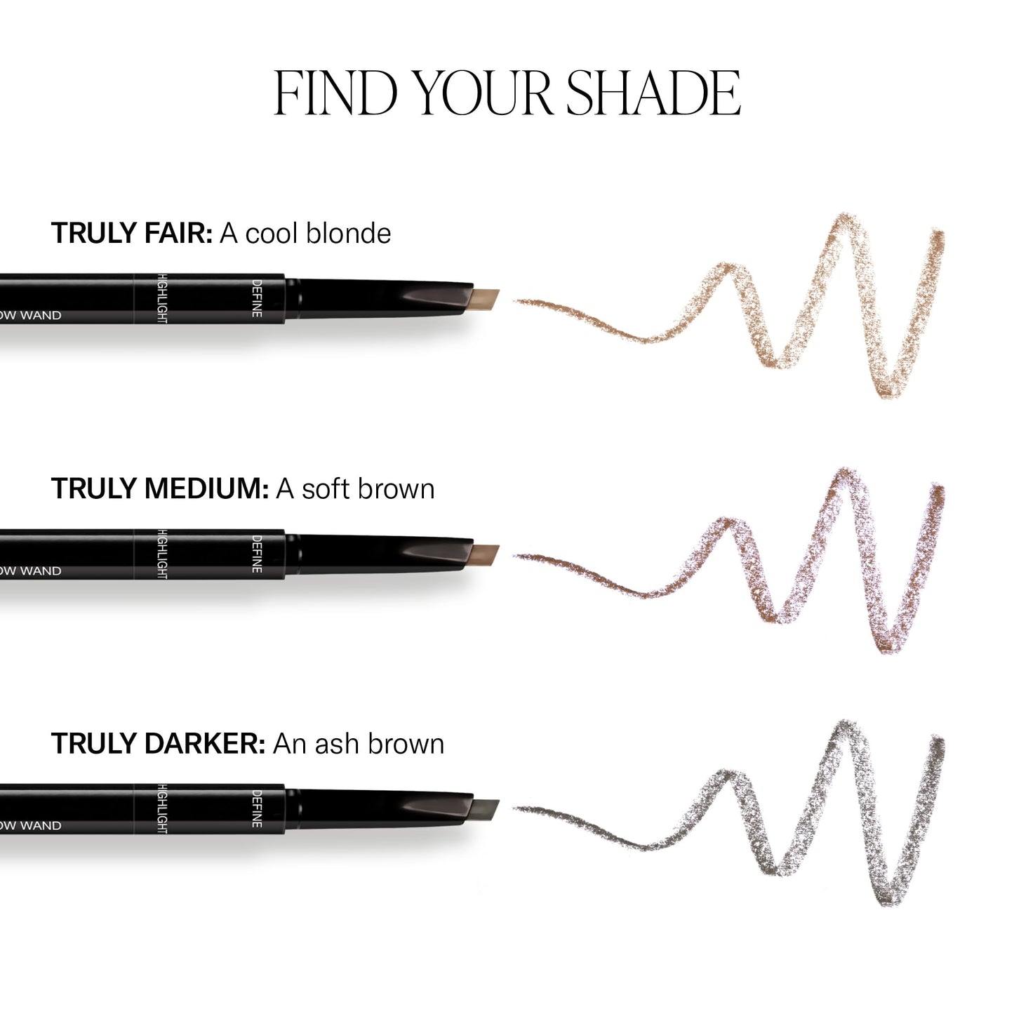 Mii Cosmetics Beautifying Brow Wand, Eyebrow Pencil, 3 in 1 Eyebrow Pen with Brush & Highlighter for Filling, Shaping, & Defining, Soft Brown, Truly Medium