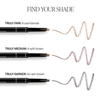 Mii Cosmetics Beautifying Brow Wand, Eyebrow Pencil, 3 in 1 Eyebrow Pen with Brush & Highlighter for Filling, Shaping, & Defining, Soft Brown, Truly Medium