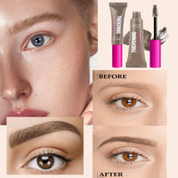 GEEWHILE Tinted Brow Glue, Brow Tint, Instant Eyebrow Styler Tinted Brow Gel, Waterproof Tinted Eyebrow Gel with Brush, Long Lasting Brow Gel Tint for Fuller Looking Eyebrows(Taupe)