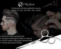 wish beauty,the royal elegance Wishbeauty Professional Left Handed Hairdressing Scissors, 6.5” Silver Offset