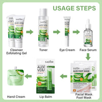 Leogony 10PCS Skin Care Sets for Women, Aloe Vera Gift Set for Teenage Girls, Face Skincare for Teen Girl