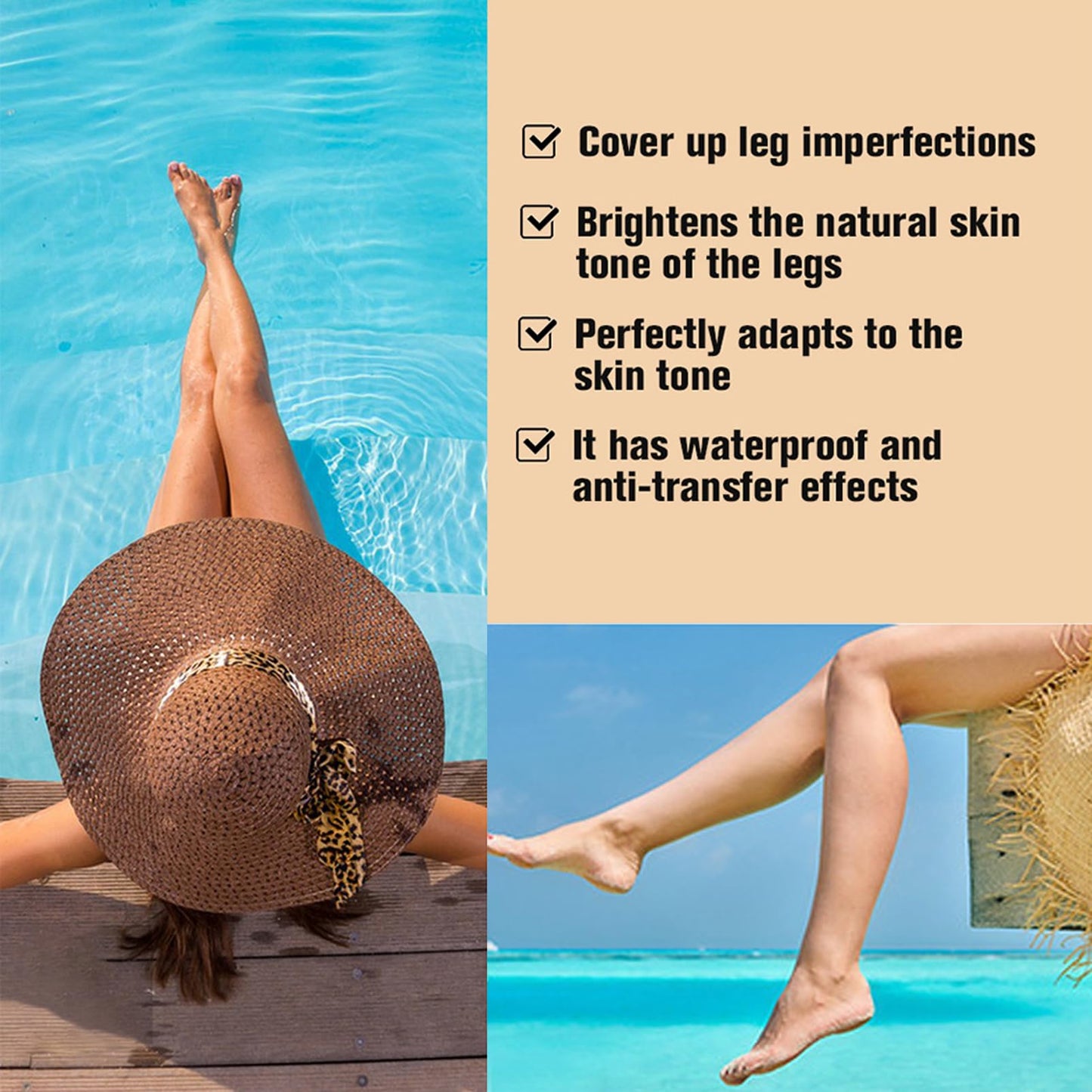 MEITREND Leg Makeup Full Coverage Concealer,Leg Vein Cover up Makeup for Varicose Scar,Flawless Looking Legs, Water Resistant Transfer Proof 118 ML Medium Shades